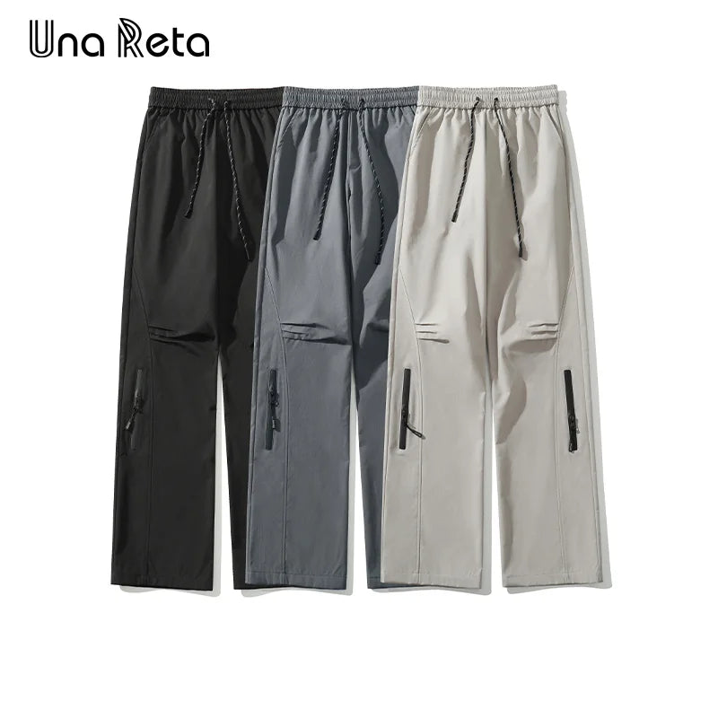 Una Reta 2024 New Man Pants Harajuku Hip Hop Waterproof Cargo Pants Men Sweatpants Fashion Elastic Waistline Sweatpants Trousers