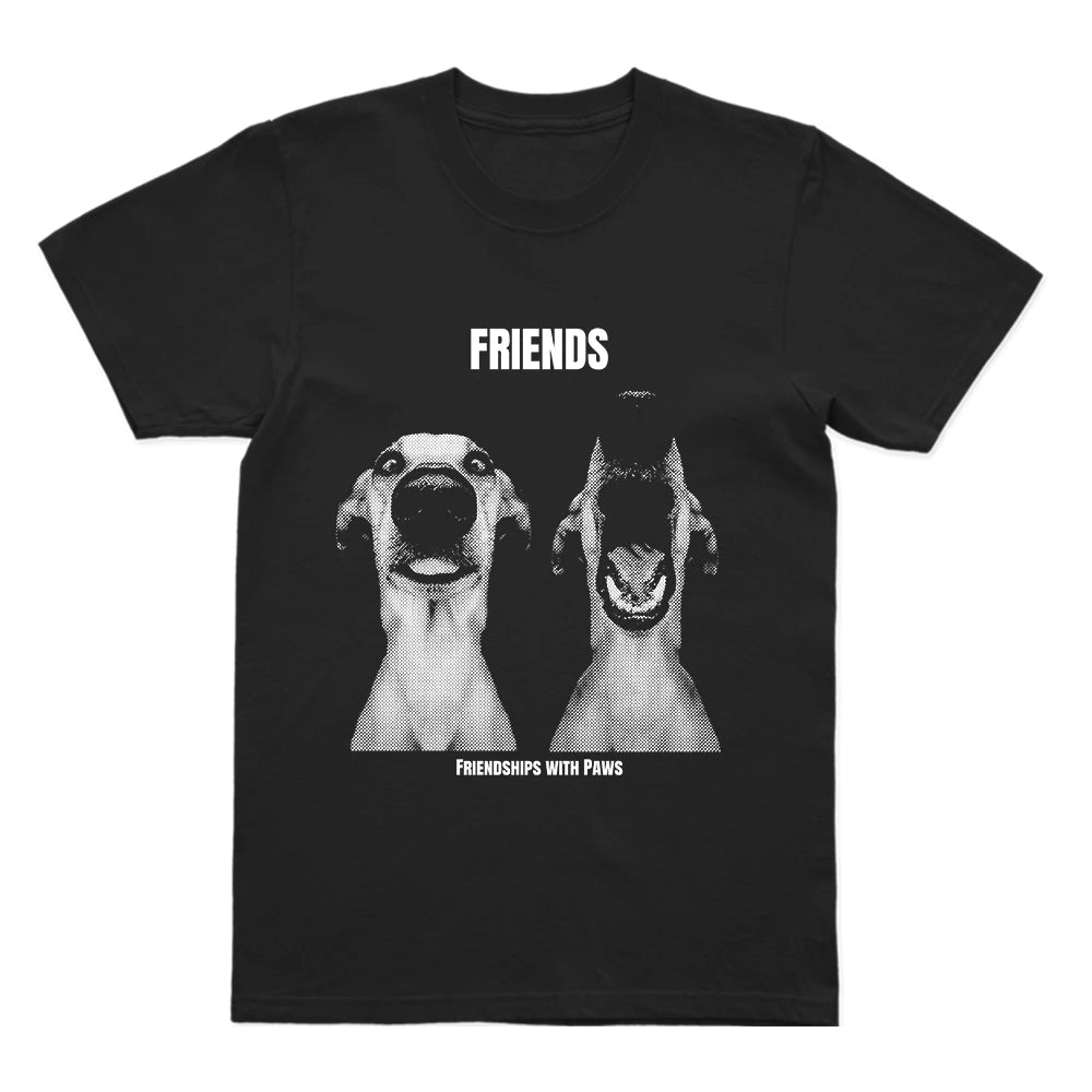 Coolmind U0077-T2 100% Cotton Funny Friends Dog Print Men T Shirt Cool Exclusive Graphic Men Tshirt O-Neck Unisex Tee Shirts