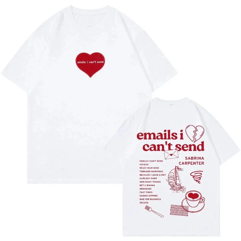 Sabrina Carpenter Emails I Can't Send T-shirt Album Tour Crewneck Short Sleeve Tee Men Women Streetwear New Fashion 51106