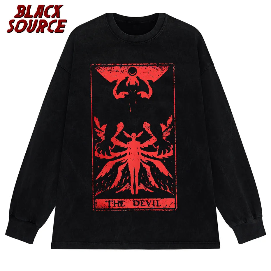 Devil Tarot Debiruman Devilman Crybaby Men's Tshirt Japan Anime Tee Shirt Harajuku Manga T-Shirts Cotton Summer Clothing