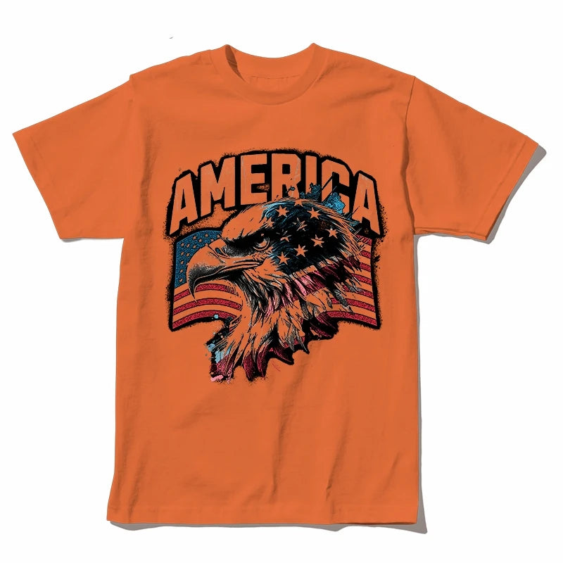 Coolmind U0030-T2 America Eagle Graphic Print Men T Shirt Casual 100% Cotton Funny Men Tshirt Big Size Tee Shrits Tops