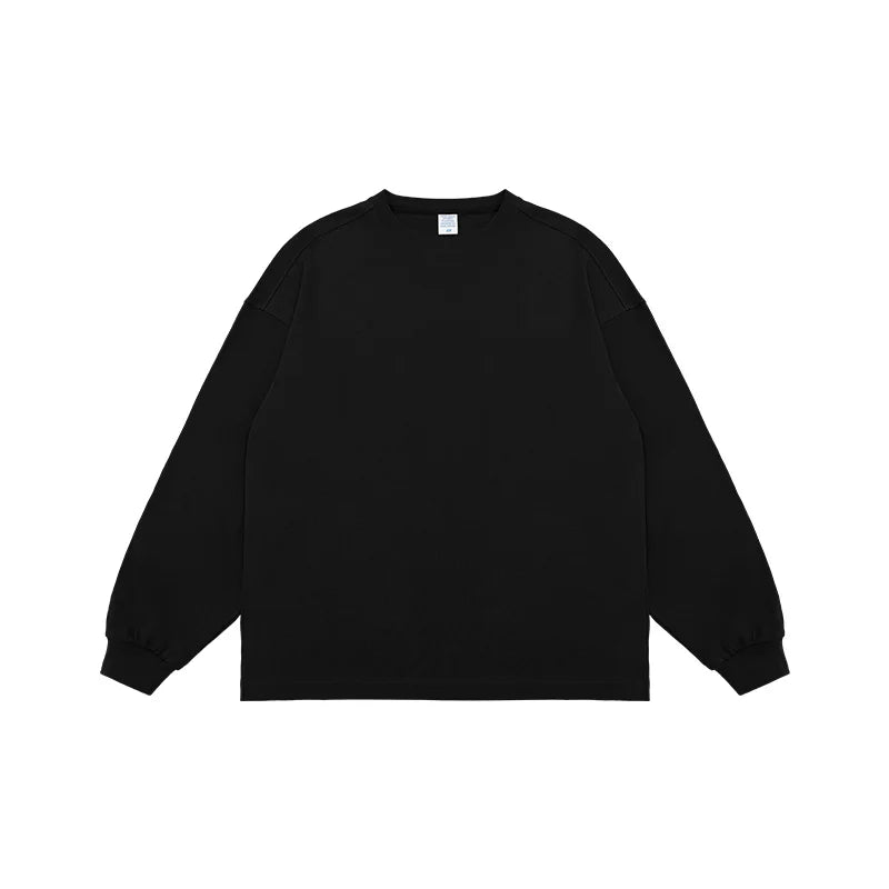 INFLATION Basic Cotton Long Sleeve T-shirts Men Heavyweight Oversize Tees Unisex Blank t-shirts Plus Size