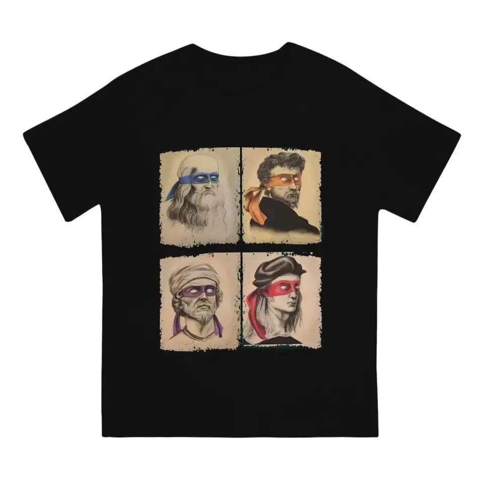 Men's TShirt Funny Italian Turtles Art Lovers Gift Renaissance Ninja Artists Polyester T Shirt Graphic Streetwear 80033