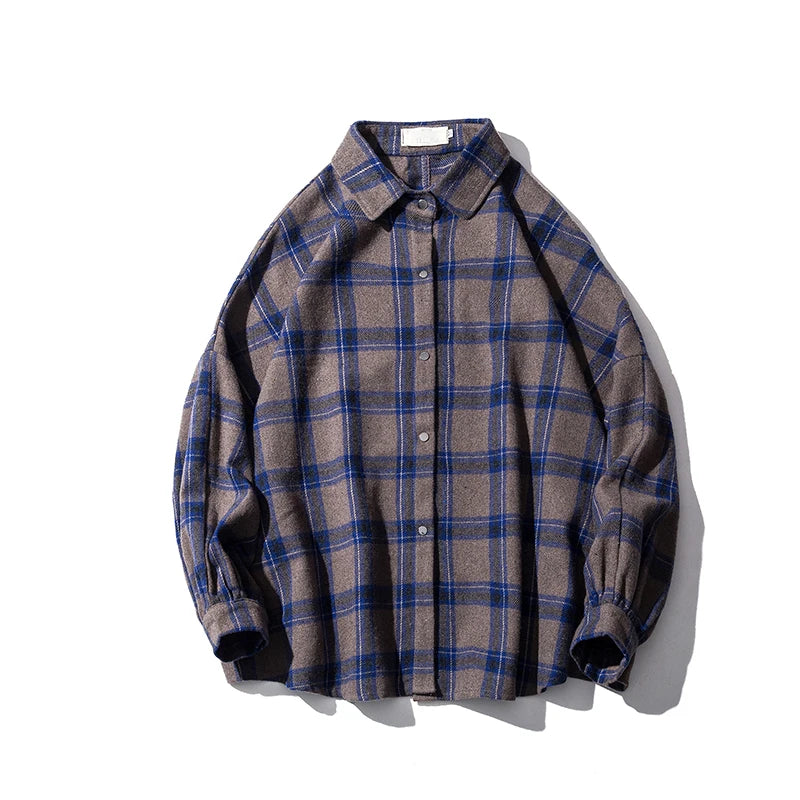 LAPPSTER Y2k Flannel Harajuku Oversized Plaid Shirt 2023 Vintage Korean Fashions Button Up Shirts Long Sleeve Vintage Blouses