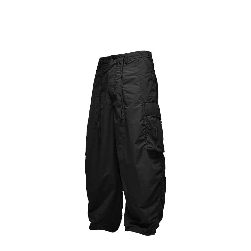 INFLATION Classical Parachute Cargo Pants Men Loose Fit Wide Leg Trousers Unisex Baggy Trousers