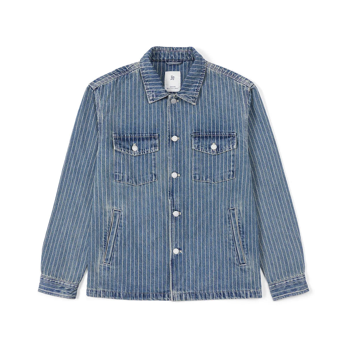 SIMWOOD High Strandard Series  2024 Autumn New Oversize 12.5 OZ Fabric Vertical Striped Denim Jackets