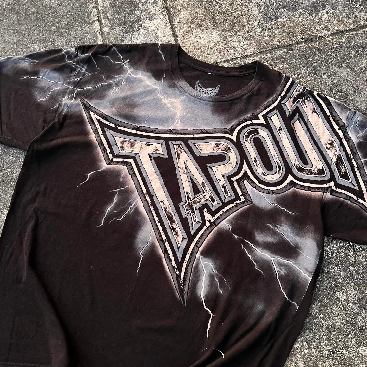 Streetwear Tapout T Shirt Y2K Hip Hop Letter Lightn Graphic Print Oversized TShirt Mens Womens New Cotton Short Sleeve Tops