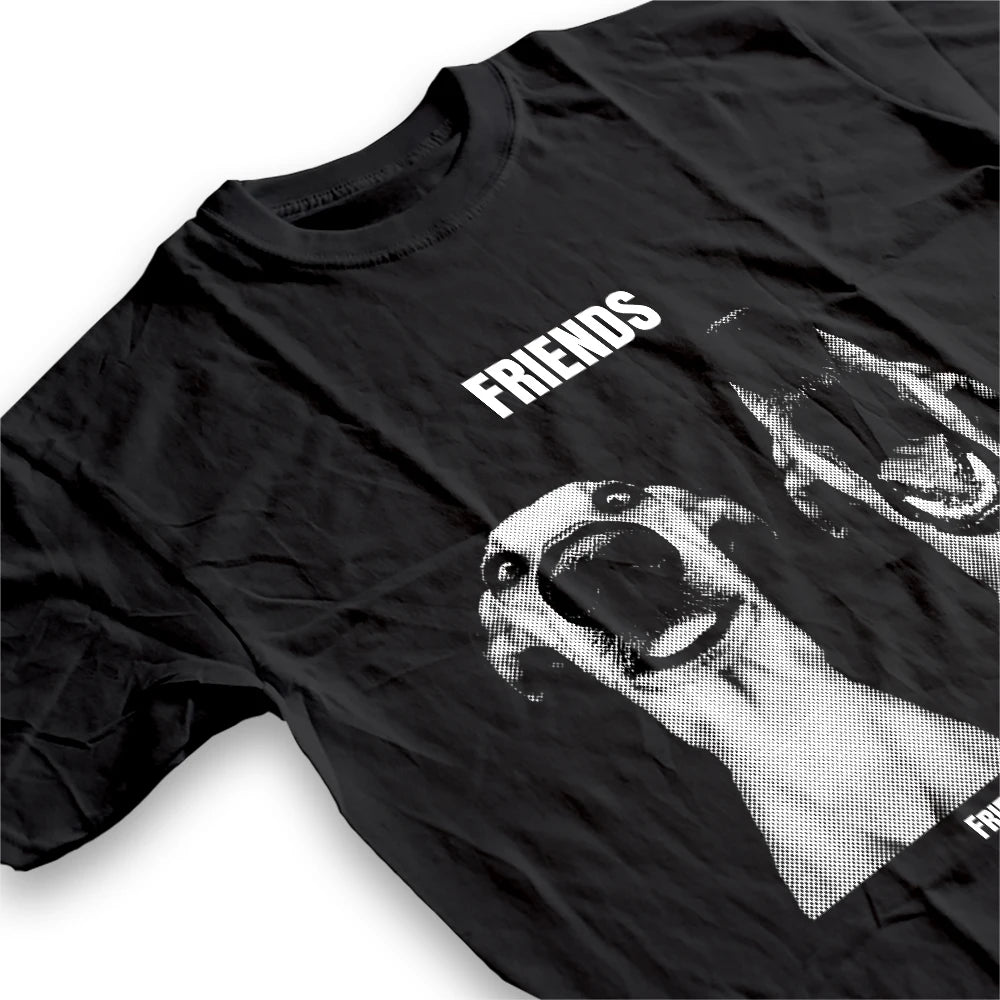 Coolmind U0077-T2 100% Cotton Funny Friends Dog Print Men T Shirt Cool Exclusive Graphic Men Tshirt O-Neck Unisex Tee Shirts