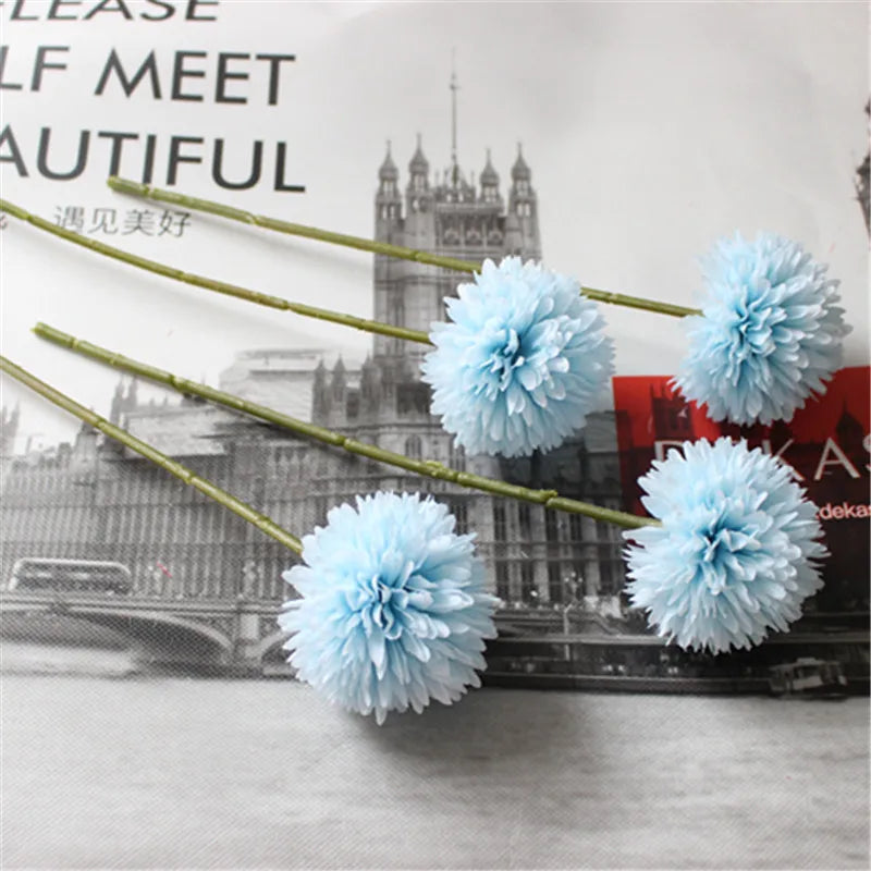 30cm Artificial Flower Dandelion Ball Chrysanthemum Fake Flower Living Room Potted Flower Arrangement Wedding Decoration