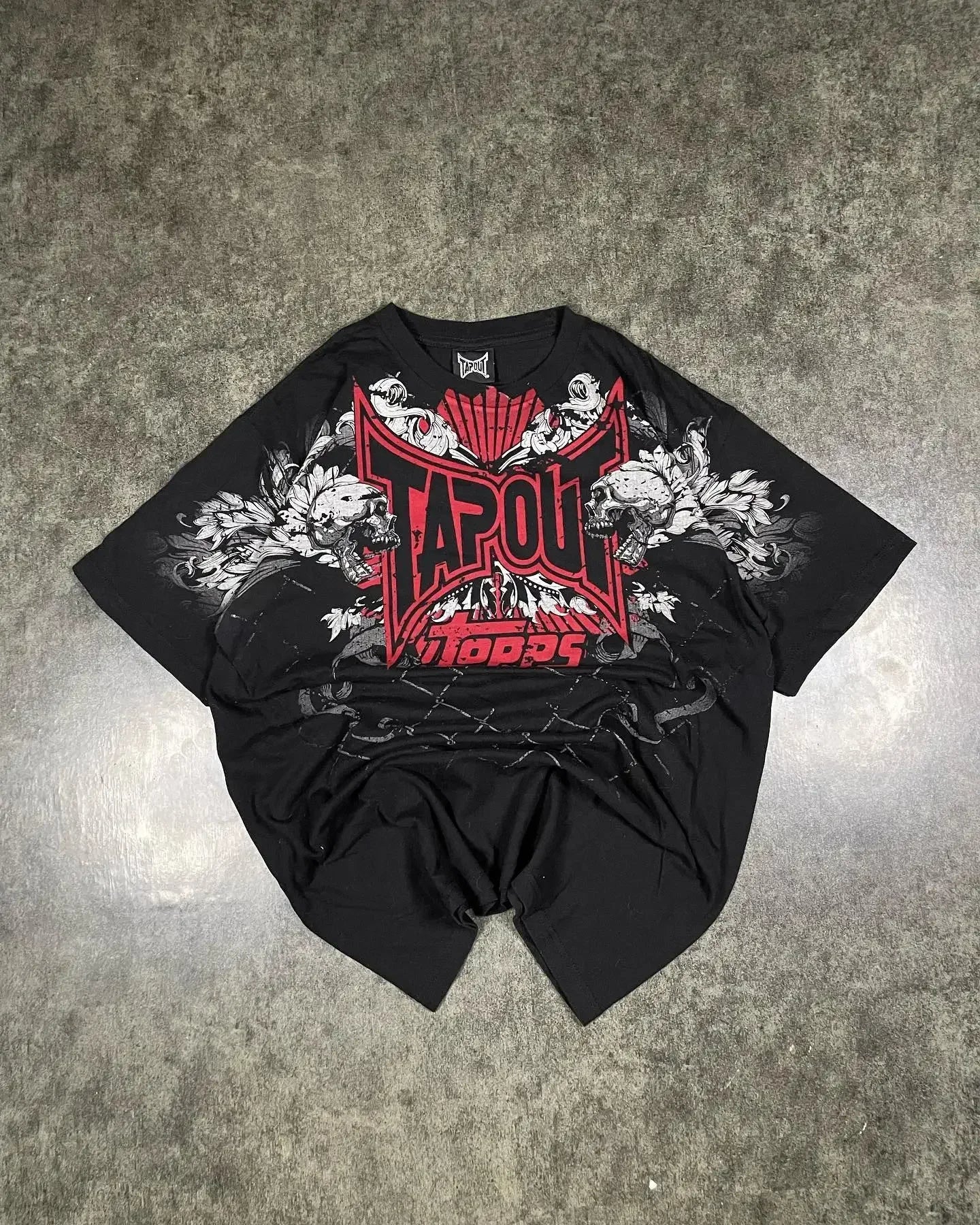 Y2K New Tapout T-Shirt Letter Printing Oversized T-shirt Men's Hip Hop Harajuku Gothic Round Neck Cotton Loose Short Sleeve Tops