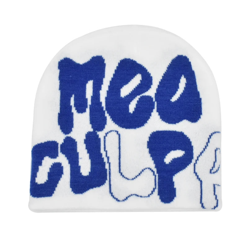 Mea Culpa Knitting Beanies Hat For Women Men Couple Y2K What's In Fashion Bonnet Kpop Wool Skullies Hoods Lady Caps Gorro шапка