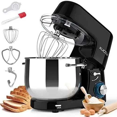 Mixer, 9.5 Qt , 6-Speed Tilt-Head Food Dough Mixer, Electric Kitchen Mixer with Dough Hook, Flat Beater & Wire Whisk,