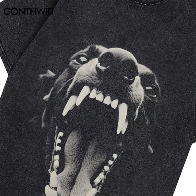 Oversize Doberman Dog Streetwear  T-Shirt