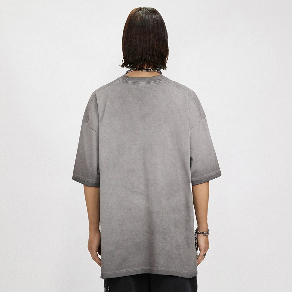 Washed Vintage T Shirts Summer Loose Short Sleeve Cotton Tee Tops Letter Printed Harajuku Oversized Hip Hop Streetwear T-shirt