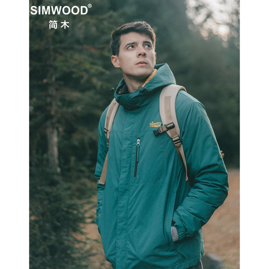 SIMWOOD 2024 Autumn Winter New Men's 3 in 1 Jackets Warm Down Liner Detachable Coats Windproof Hiking Outdoor Wear