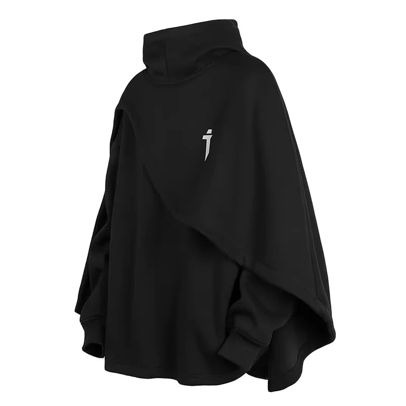 Ninja Turtleneck Hoodies For Men Autumn Functional Wind Heavy Cape Cloak Hoodie Sweatshirts Fake Two-Piece Japanese Streetwear