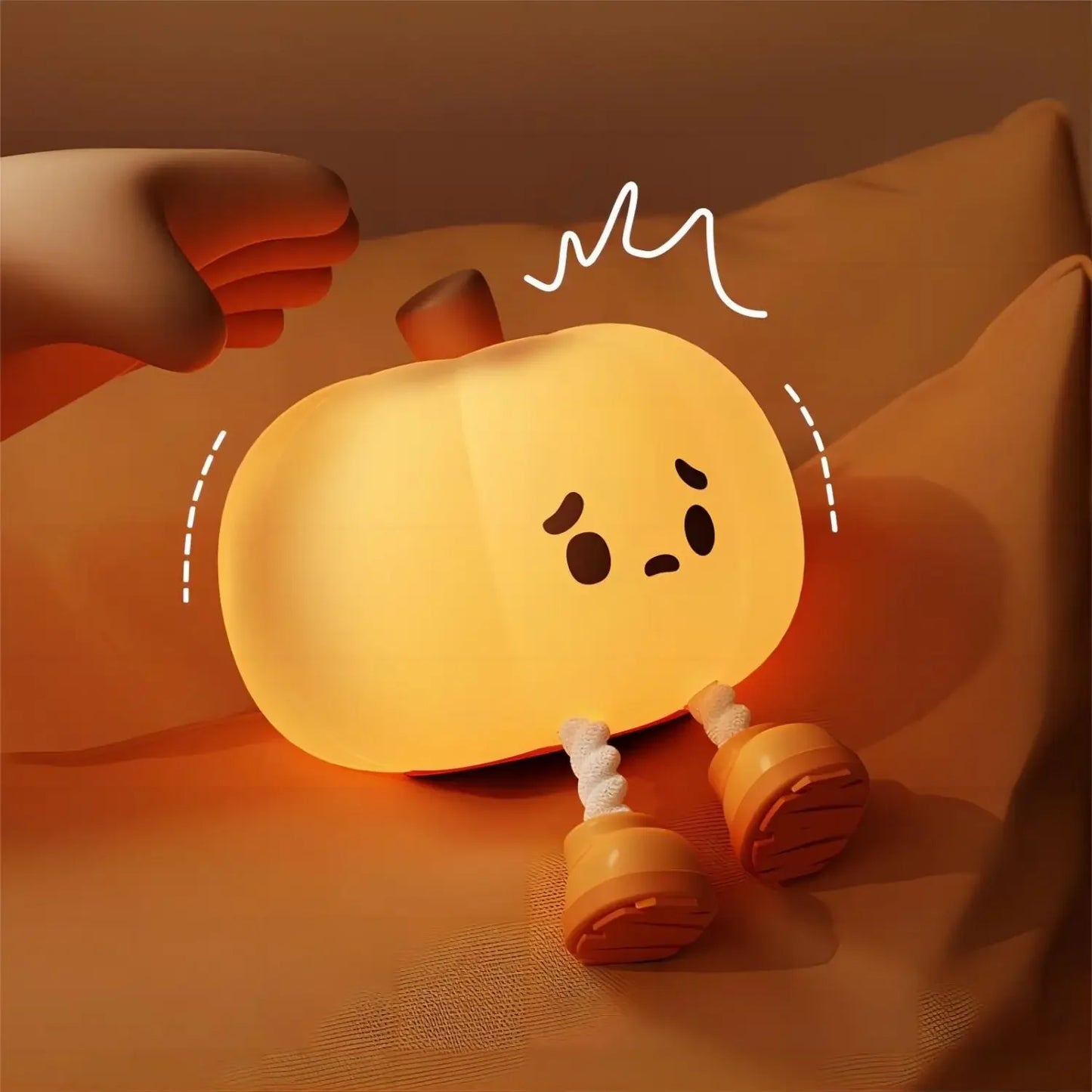 Pumpkin Night Lights Cute Soft Silicone Safe Lamp Decorations Timing Dimmable Bedside Decor Kids Baby Birthday Gifts