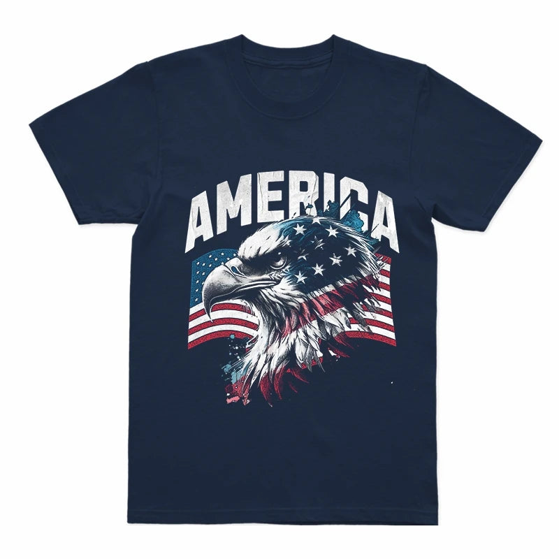 Coolmind U0030-T2 America Eagle Graphic Print Men T Shirt Casual 100% Cotton Funny Men Tshirt Big Size Tee Shrits Tops