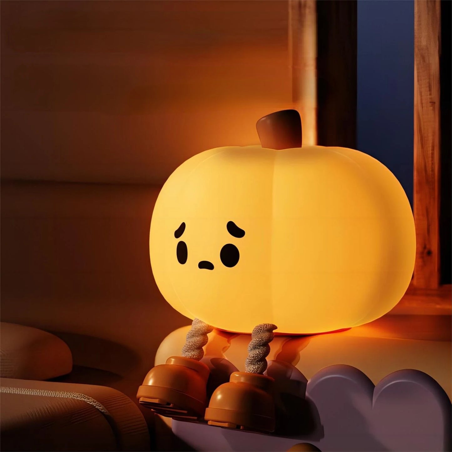 Pumpkin Night Lights Cute Soft Silicone Safe Lamp Decorations Timing Dimmable Bedside Decor Kids Baby Birthday Gifts