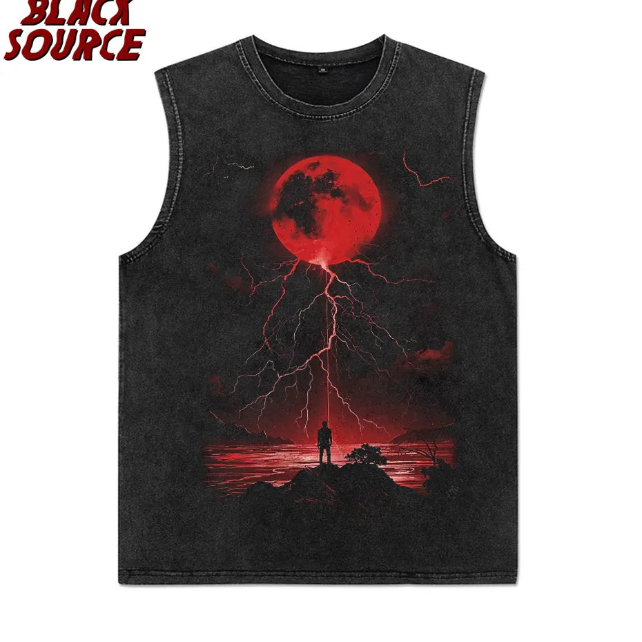 Men T Shirt 2024 Hip Hop Streetwear Thunder T-Shirt Harajuku Tshirts Summer Short Sleeve Casual Cotton Tops Tees A446