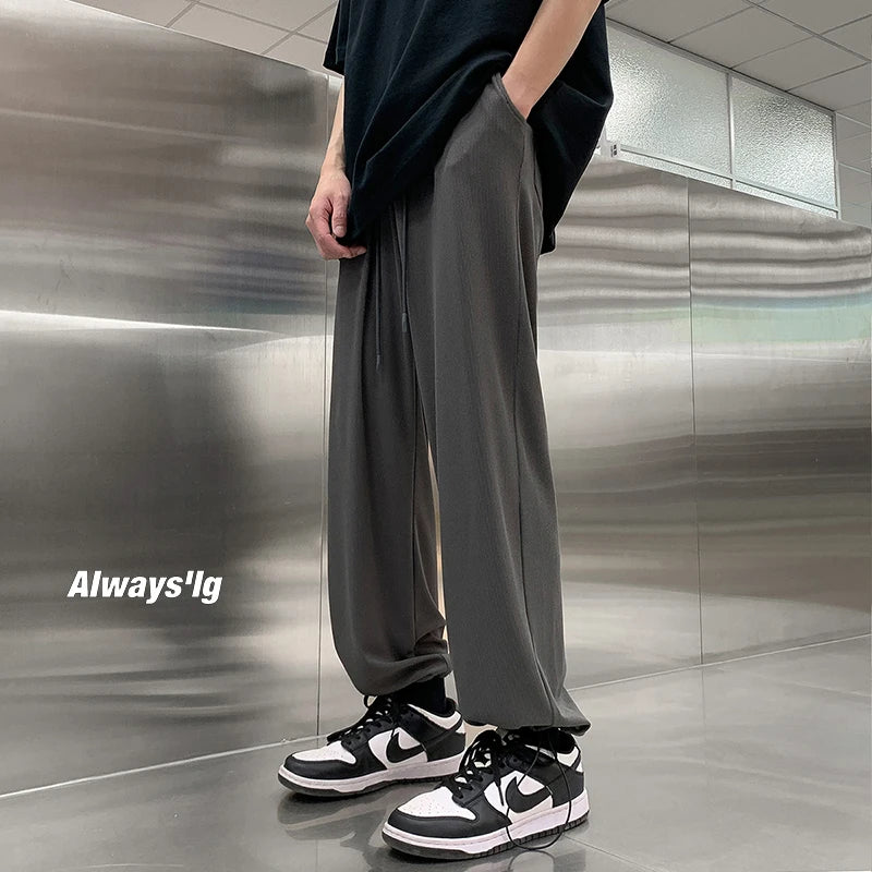 LAPPSTER Y2k Wide Leg Harem Pants Men Black Japanese Streetwear Sweatpants Designer Harajuku Casual Joggers Pants Tracksuit 5XL