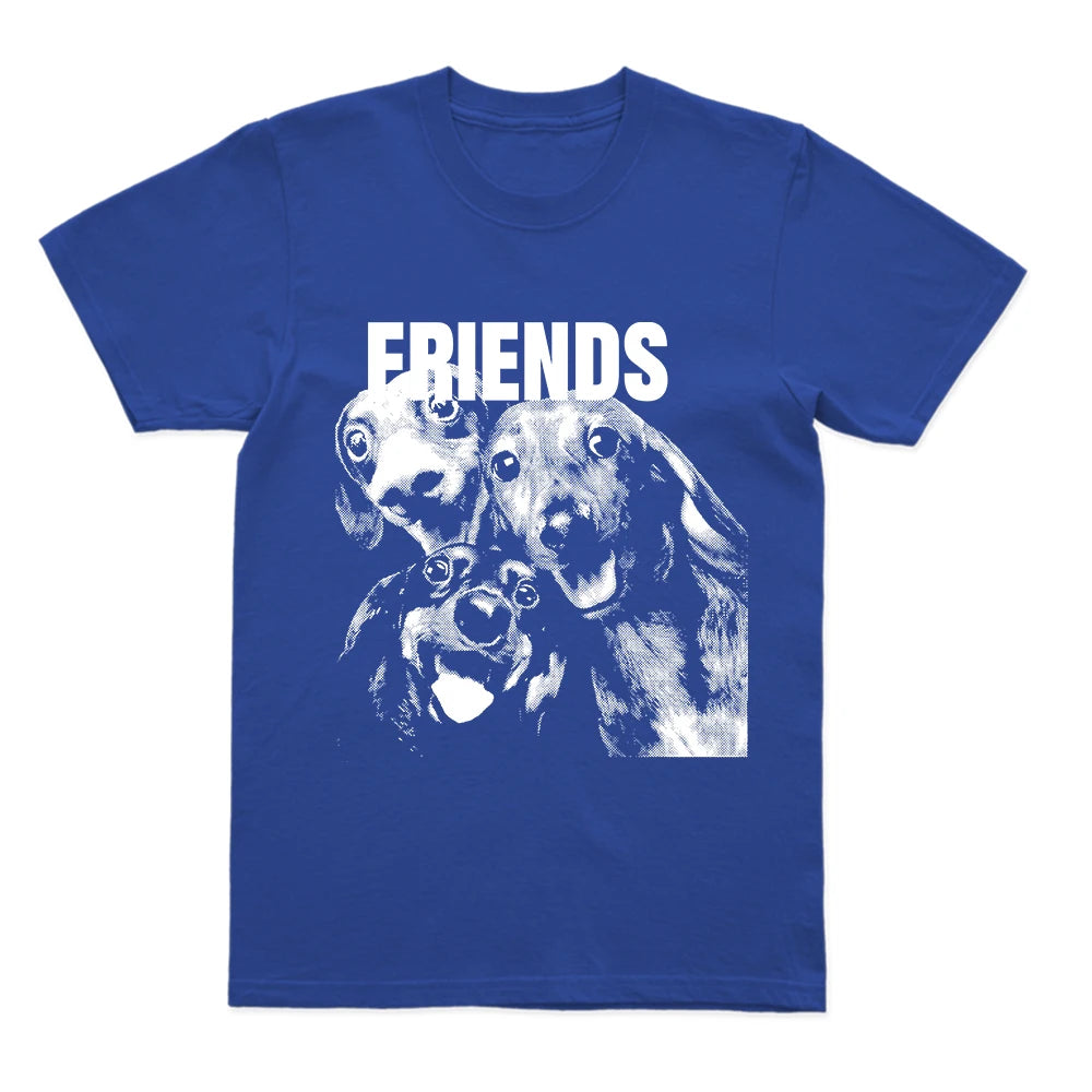 Coolmind U0064-T2 Funny Friends Dog Print Men T Shirt Cool Exclusive Graphic Men Tshirt Big Size Unisex Tee Shirts