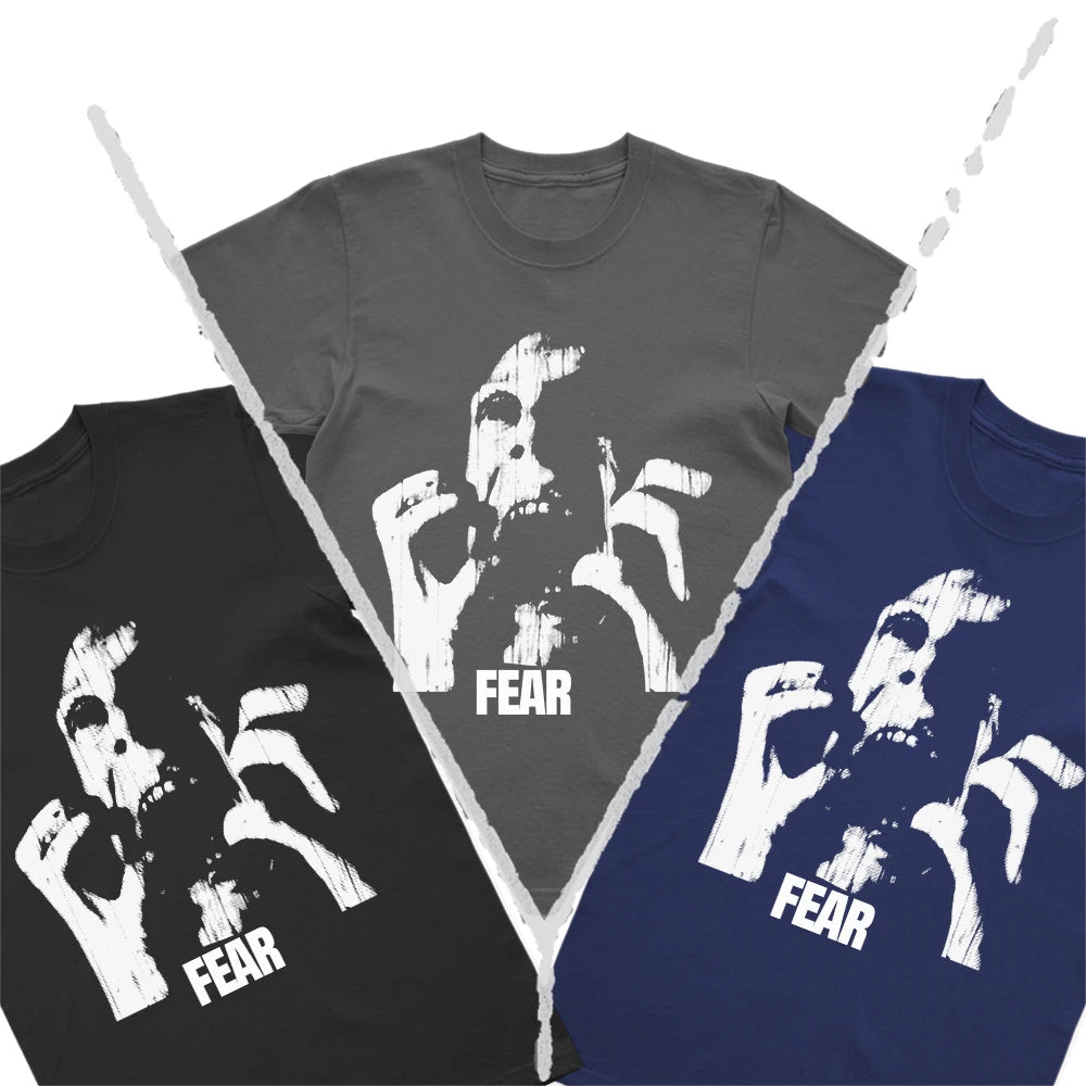 Coolmind U0059-T2 Fear Emotion Exclusive Graphic Men Tshirt Big Size 100% Cotton Men T Shirt Cool Tee Shirts Tops