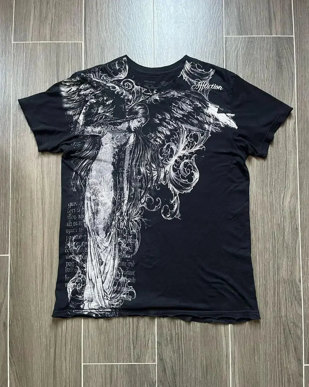 2000s Affliction Winter Long Sleeve T Shirt Hip Hop Crew Neck Oversized Sleeve Men Women Casual Gothic Clothing Tops Street Wear