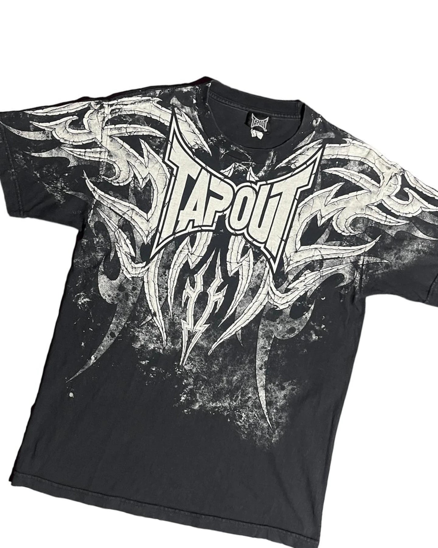 TAPOUT High Quality Washed Cotton T Shirt Gothic Tie Dye Graphic Print Tee Y2k Oversized O Neck Short Sleeve Top Men Clothing