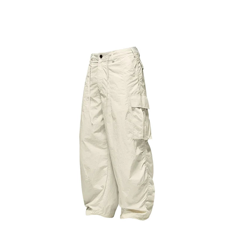 INFLATION Classical Parachute Cargo Pants Men Loose Fit Wide Leg Trousers Unisex Baggy Trousers