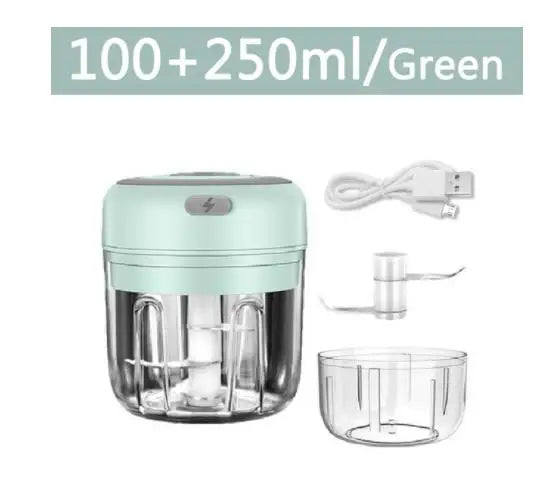 100/250mL Mini Electric Garlic Chopper Vegetable Chili Meat Ginger Masher Machine Sturdy Durable USB Charging Blenders Kitchen