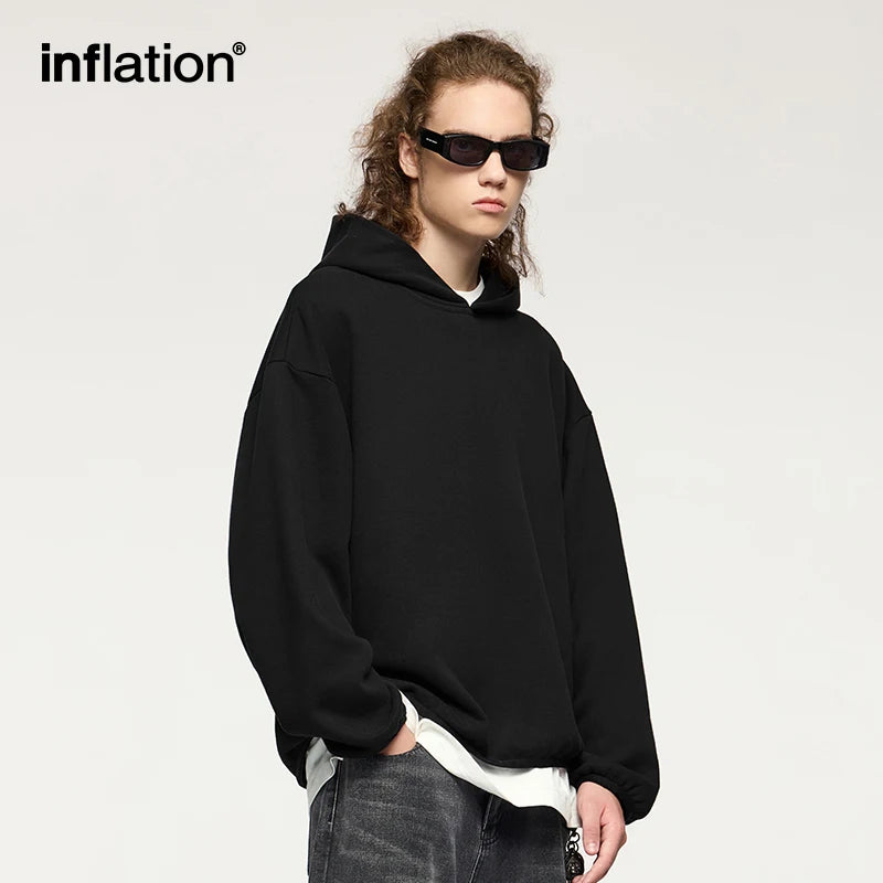 INFLATION Premium Cozy Hoodies Unisex 365gsm Minimalist Velevt Hooded Sweatshirts