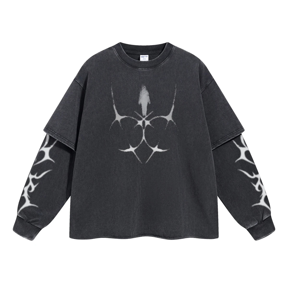 Printed long sleeved T-shirt with round neck