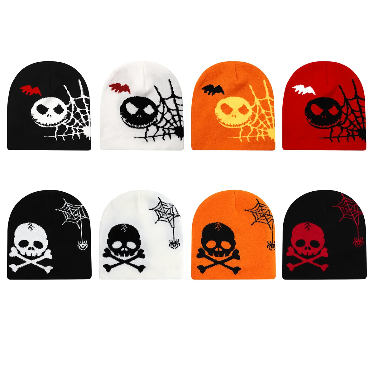 Beanies Fashion Skull Print Y2K Knitted Hats for Women Men Ear Protection Winter Autumn Windproof Keep Warm Gorras Hip Hop Cap