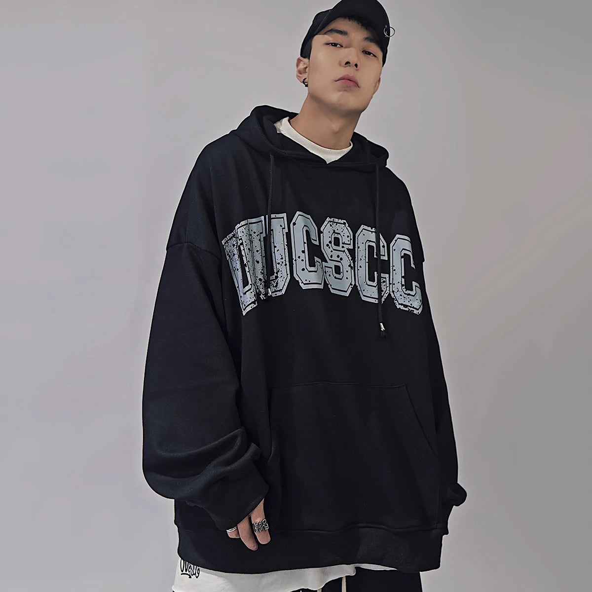 Vintage Streetwear Hoodies Splicing Oversized Hip Hop Y2K Hoodies Harajuku Pullovers Men Loose Tracksuits