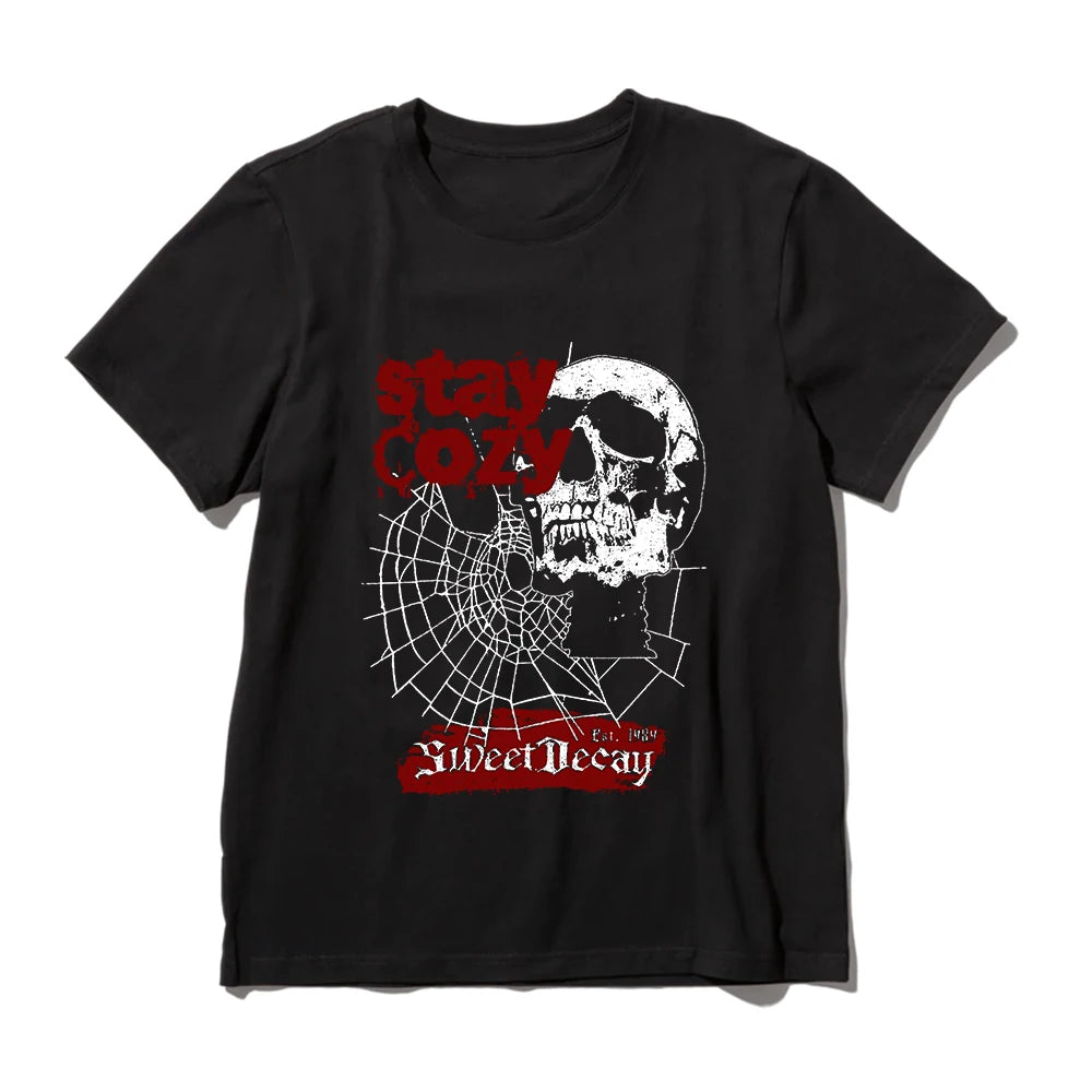 Coolmind U0121-T2 Cool Skull Print Men T Shirt Exclusieve Sukll Graphic Men Tshirt Big Size 100% Cotton Unisex Tee Shirts