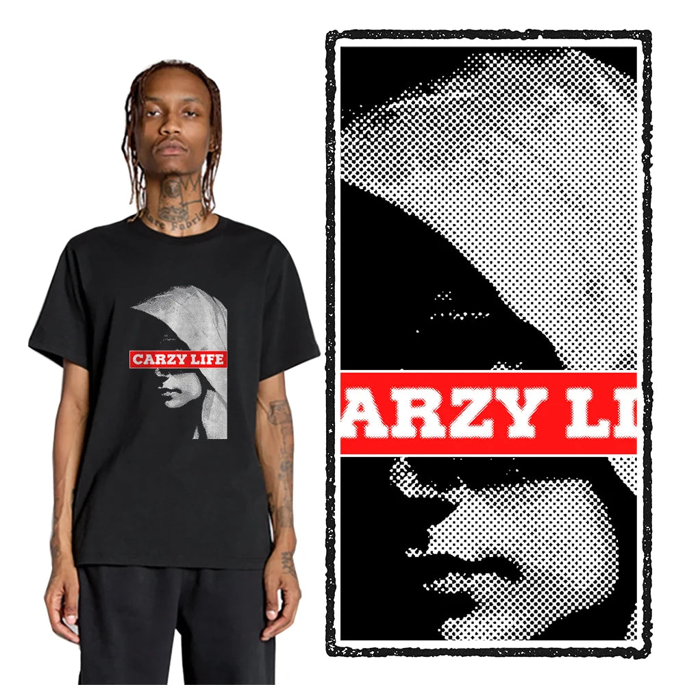 Coolmind U0097-T2 Crazy Life Exclusive Graphic Men T Shirt Big Size Cotton Men Tshirt O-Neck Unisex Tee Shirts