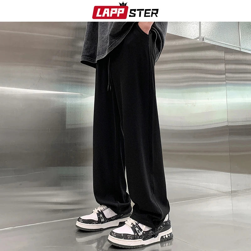 LAPPSTER Y2k Wide Leg Harem Pants Men Black Japanese Streetwear Sweatpants Designer Harajuku Casual Joggers Pants Tracksuit 5XL