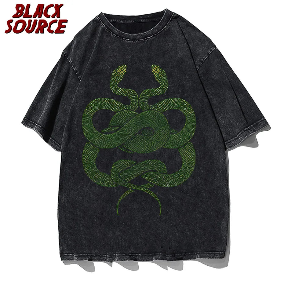 Gothic Dark Street Women T-shirts Japanese Cartoon Print Short Sleeve T Shirt Punk Harajuku Ulzzang Loose Y2k Clothes Tops