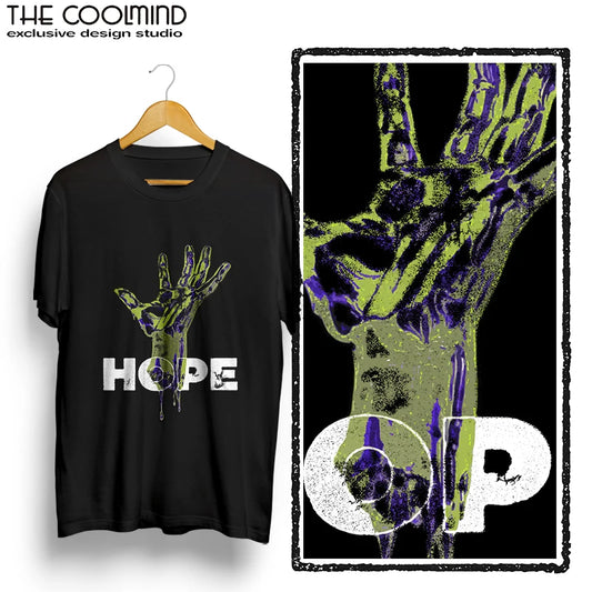 Coolmind U0019-T2 Hand Print Men T Shirt Cool Exclusive Graphic Tshirt Unisex O-Neck Tee Shirts Tops