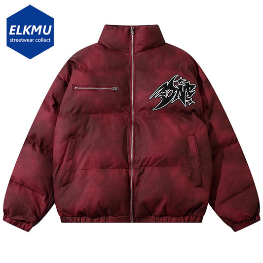 Streetwear Hip Hop Winter Jackets Men Harajuku Oversized Bubble Coats Padded Leather Parkas Vintage Loose Padded Puffer Jackets