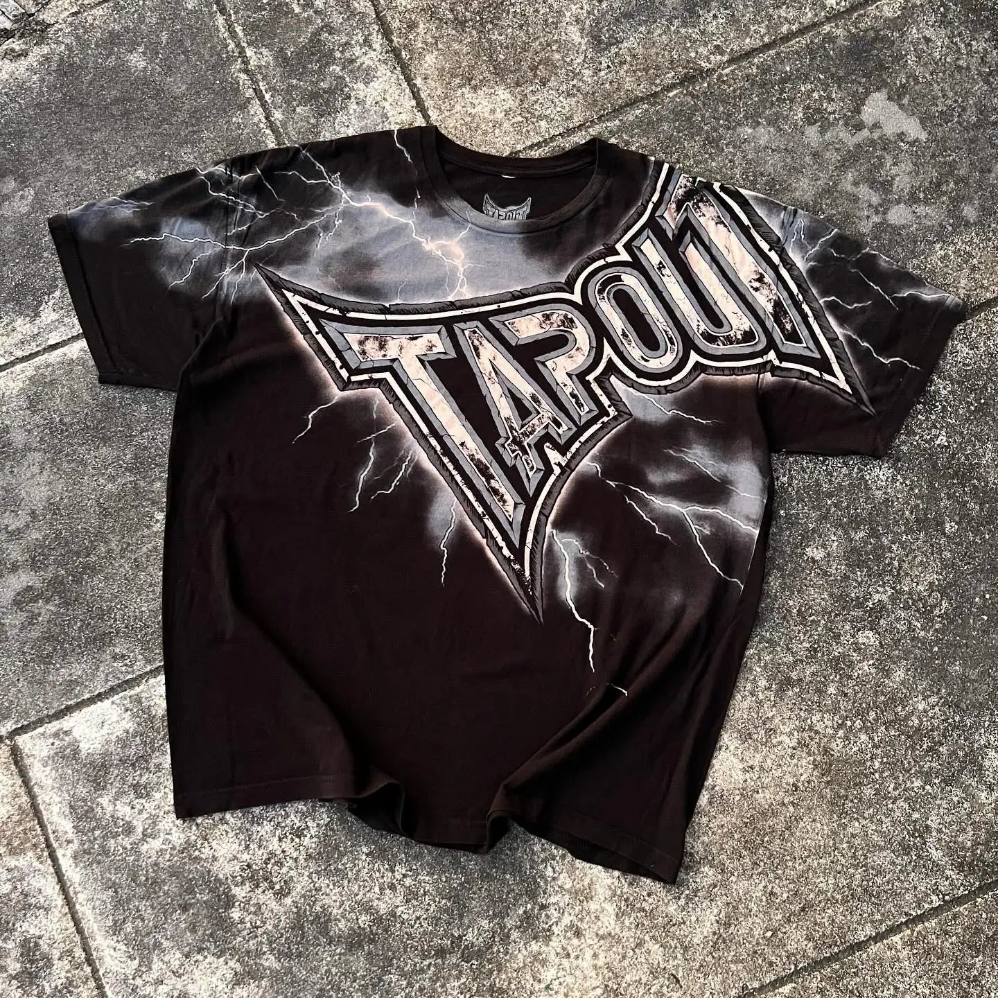 Streetwear Tapout T Shirt Y2K Hip Hop Letter Lightn Graphic Print Oversized TShirt Mens Womens New Cotton Short Sleeve Tops