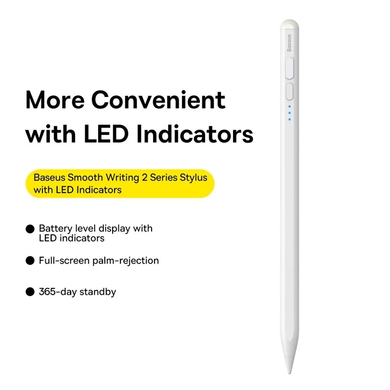 Baseus Stylus Pens For Apple Pencil 2 1 For iPad Air Pro 11 12.9 Mini Palm Rejection Tablet Touch Active Pen with LED Indicators