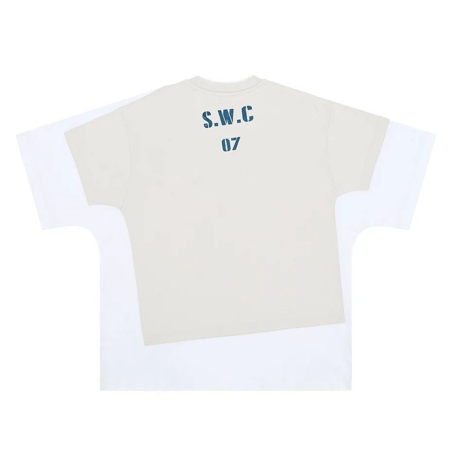 Fake Two Piece Patchwork T Shirts Men Hip Hop Oversized Tee Tops Harajuku Streetwear Loose T-shirt