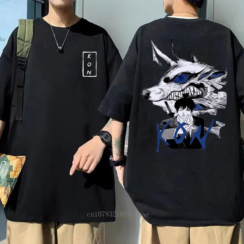 Japanese Anime Cartoon Kon Shirt Men Running Sports Loose Oversized T-shirt Short Sleeve Cotton Summer Men's Top Men's T Shirt