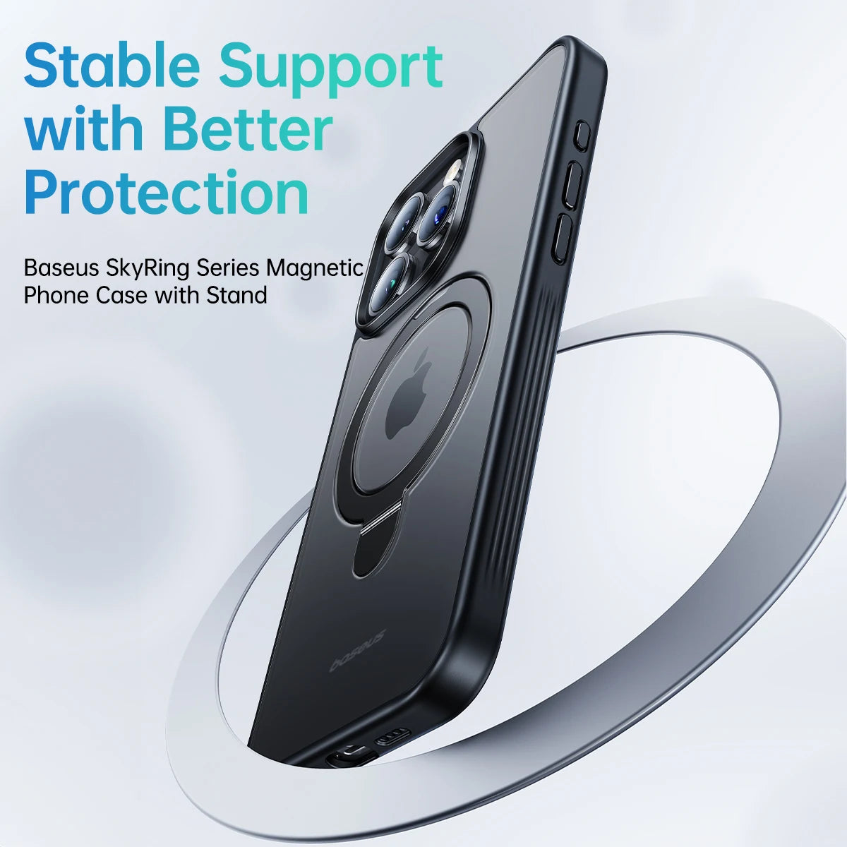 Baseus Magnetic Stand Case for iPhone 16 15 14 13 Pro Max Plus Case 180° Adjustable Kickstand Ring Cover Magnetic Charging Case