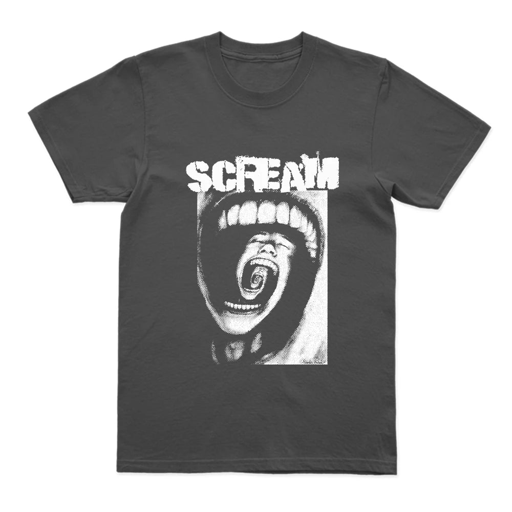 Coolmind U0052-T2 100% Cotton Scream Print Men T Shirt Casual Loose Exclusive Graphic Men Tshirt Big Size Tee Shirts