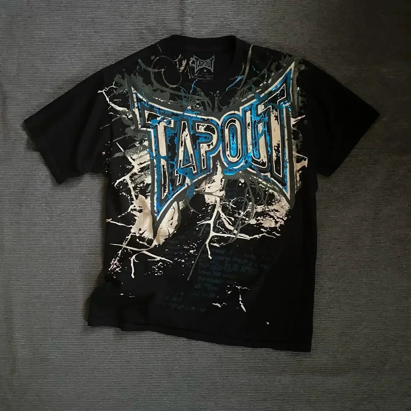 Tapout T Shirt Y2K Clothes Mens American Hip Hop  Letter Graphic Print Oversized TShirt Gothic Round Neck Short Sleeve Tops