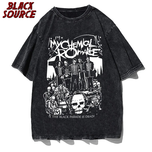 Oversized T Shirt My Chemical Romance Mcr Dead Women's T-Shirt Black Parade Punk Emo Rock Summer Fashion Top Female Clothing