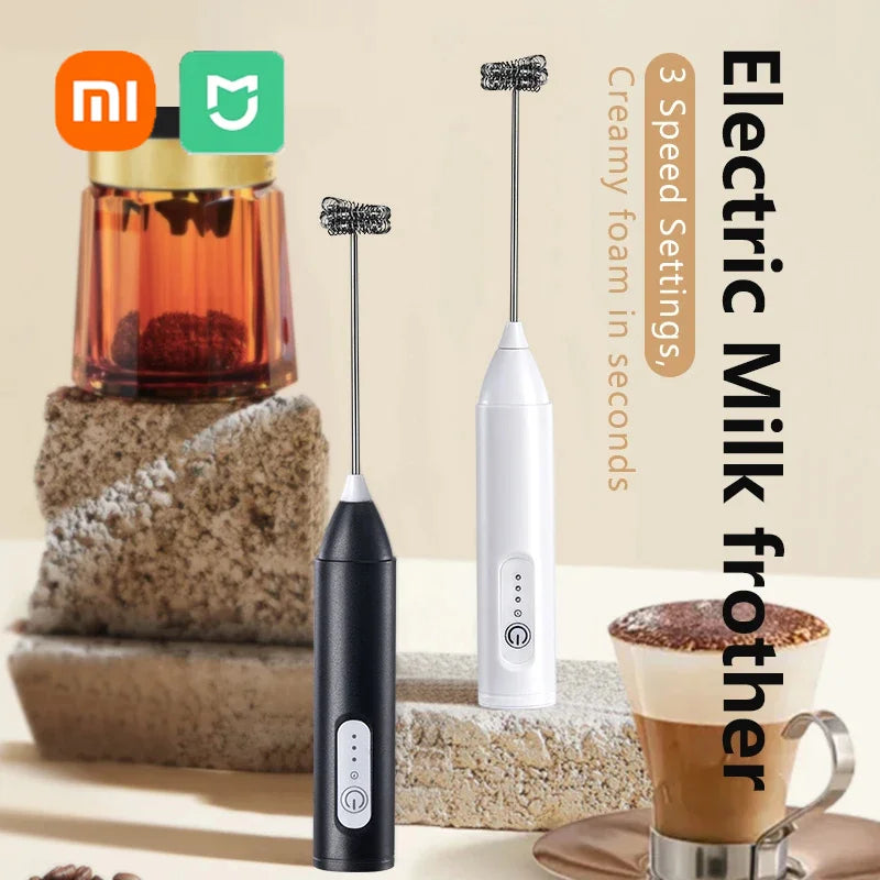 Xiaomi Wireless Milk Frothers Electric USB Recharge 3 Speeds Handheld Blender Small Coffee Foam Maker Whisk For Coffee Kitchen